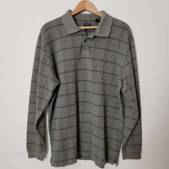 EUC Van Heusen Men's Size L Long Sleeve Polo Sweater Shirt Coton Blend - Picture 1 of 13